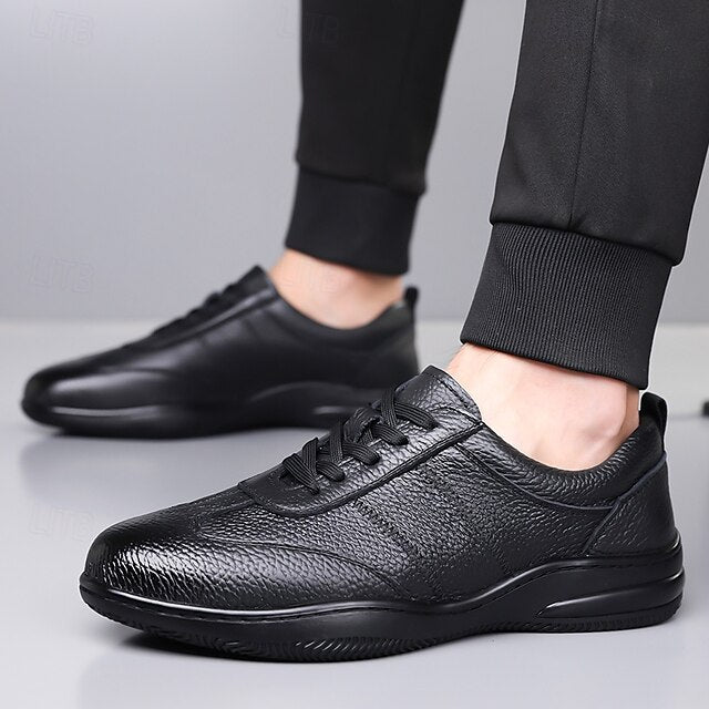 Men’s Sports Lightweight Sneakers Comfortable Leather –