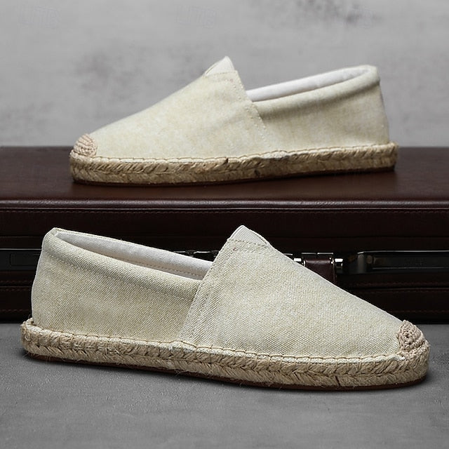 Shoes Slip-On Men's Rope with Canvas Red Espadrille Jute