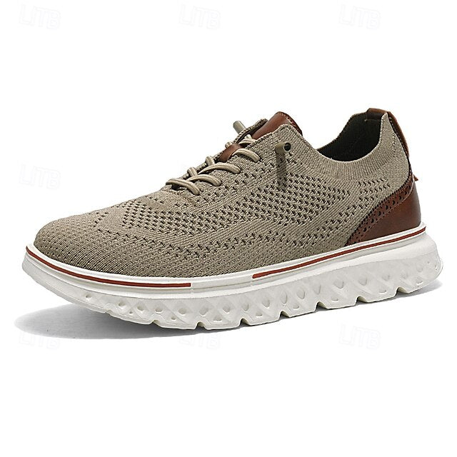 Breathable Men's Sneakers – Lightweight Knit Lace-Up