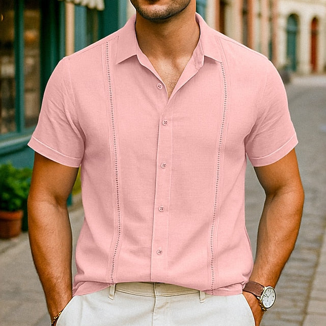 Shirt Beach Summer Men's Linen