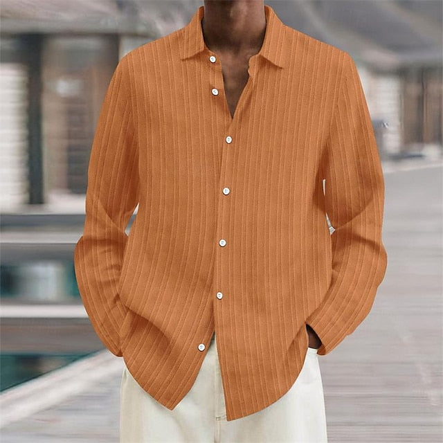 Shirt Casual Beach Summer Up Men's Button
