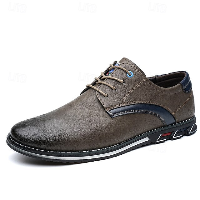 Shoes Everyday Men's Casual – Brown Lace-Up Comfortable
