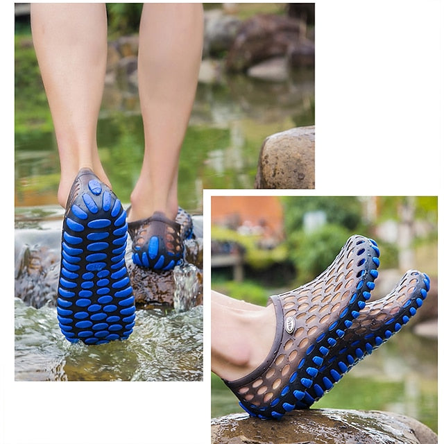 Blue Women's and Men's Perforated Barefoot Black