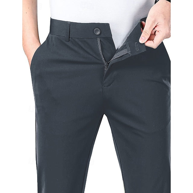 Pants Men's Golf Stretch Casual Trousers Pocket