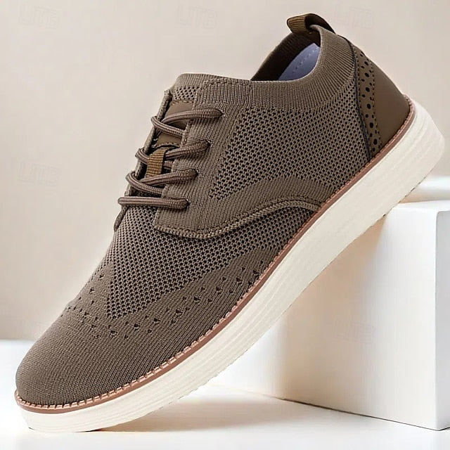 Lace-Up - Sneakers Men's Breathable Brogue Knit Casual