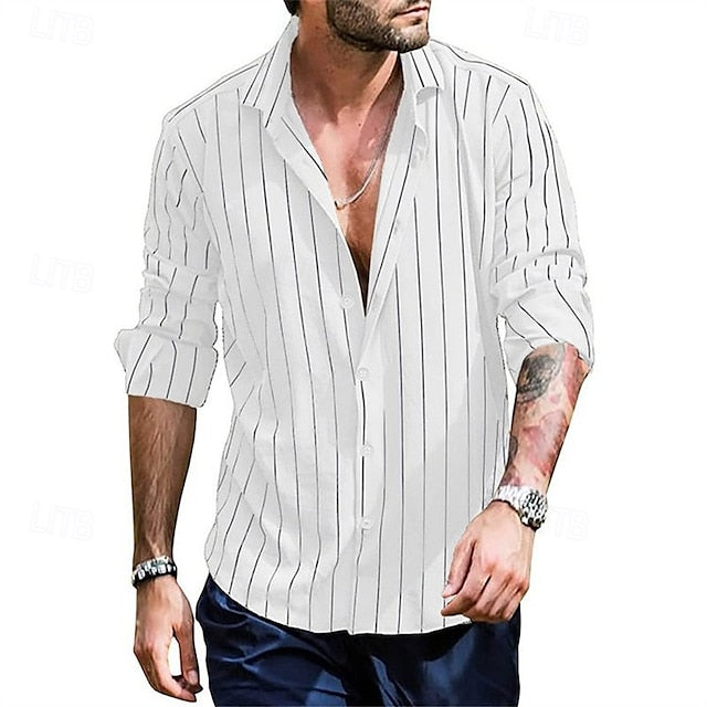 Shirt Button Beach Men's Summer Casual Up