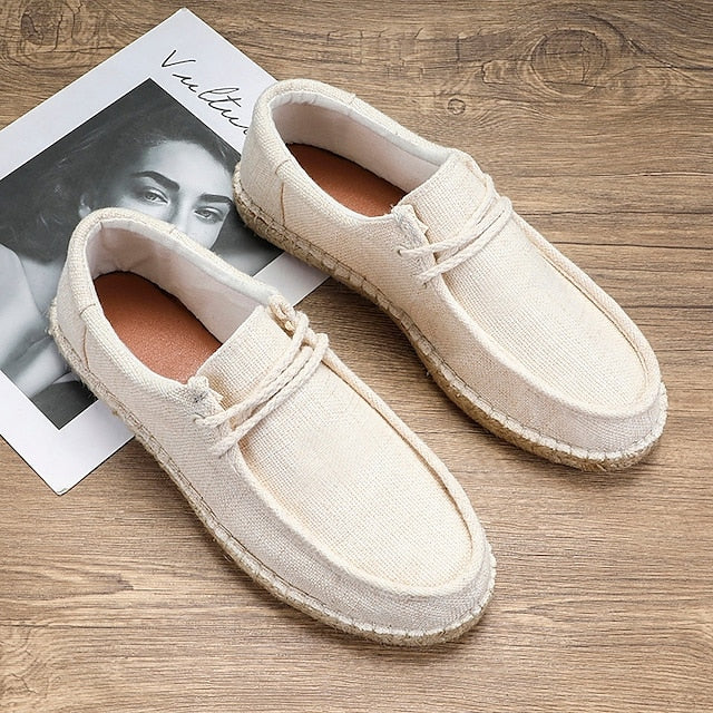 with Men's Rope – Beige Detail Loafers Casual Espadrille