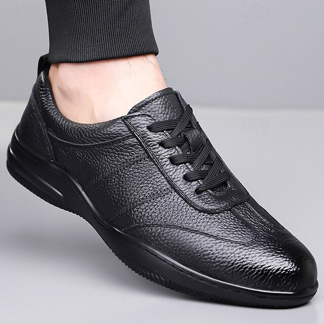 Men’s Sports Lightweight Sneakers Comfortable Leather –