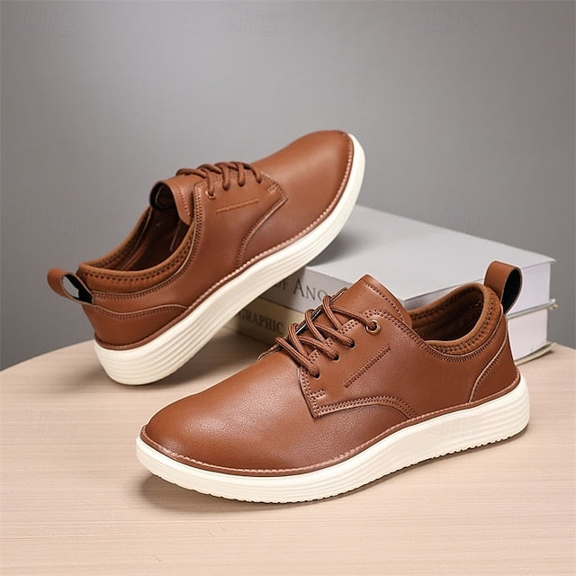 Blue Oxford Lace-Up Leather Shoes Men's – Navy Classic
