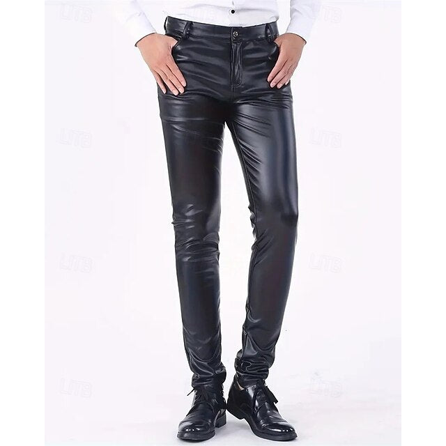 Comfort Pants Men's Trousers Casual Plain Lederhosen Pocket