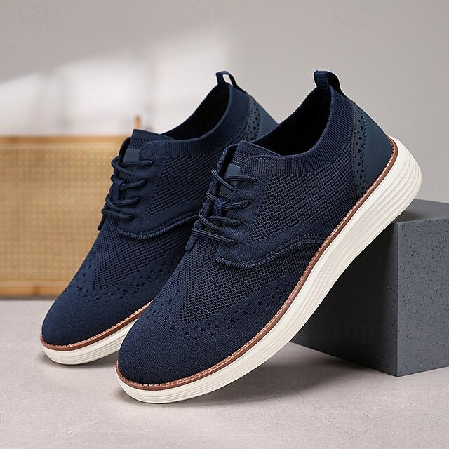 Lace-Up - Sneakers Men's Breathable Brogue Knit Casual