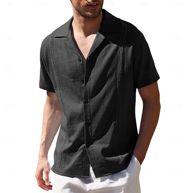 Men's Hawaiian Linen Summer Shirt Beach