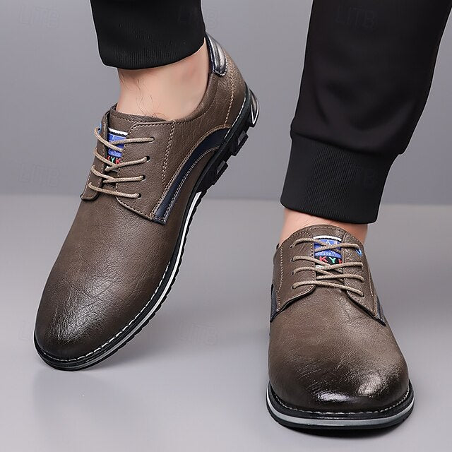 Shoes Everyday Men's Casual – Brown Lace-Up Comfortable