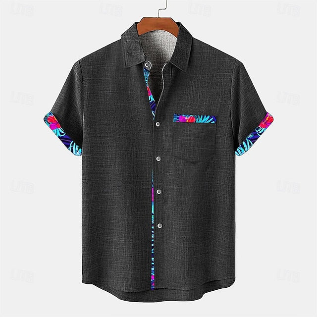 White Linen Beach Casual Shirt Men's