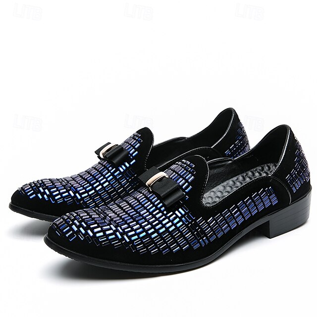 Men's Loafers – Silver Strap Elegant Monk Prom Woven and