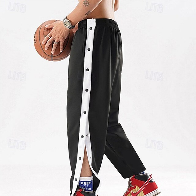Split Sweatpants Away Pants Men's Basketball Snap High Tear