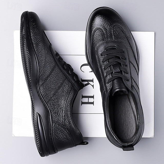 Men’s Sports Lightweight Sneakers Comfortable Leather –