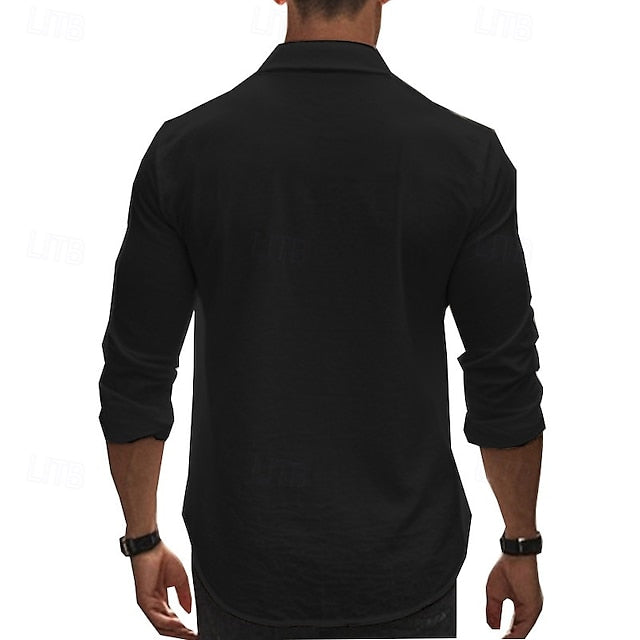 Beach Casual Up Summer Men's Shirt Button