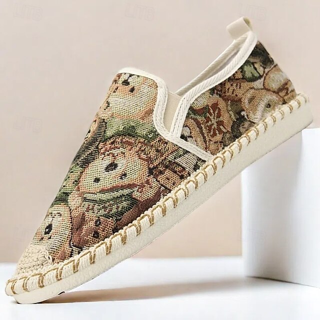 Shoes with Print Canvas Men's Animal Espadrille Slip-On