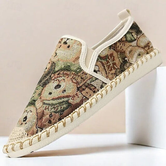 Shoes with Print Canvas Men's Animal Espadrille Slip-On