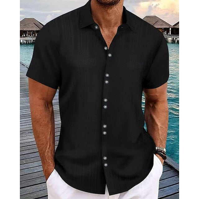 Men's Up Shirt Summer Beach Casual Button