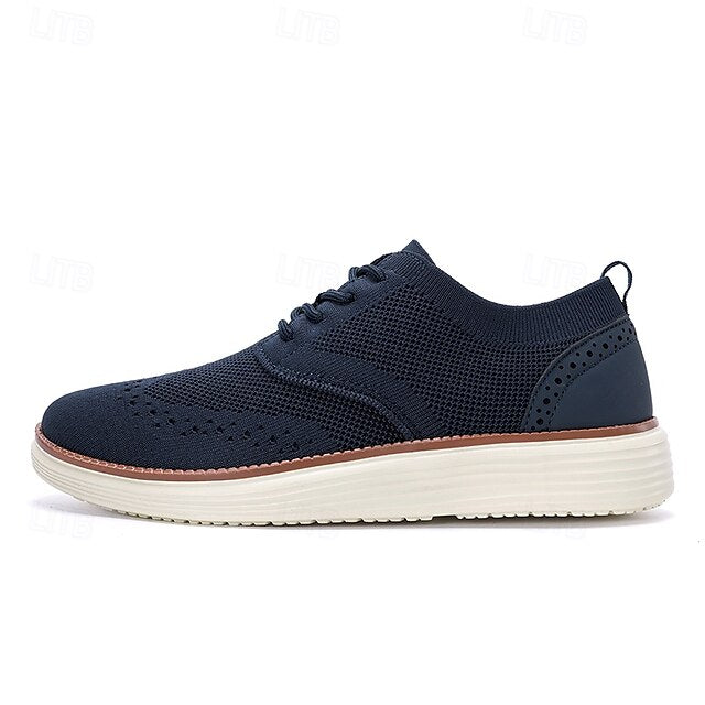 Lace-Up - Sneakers Men's Breathable Brogue Knit Casual