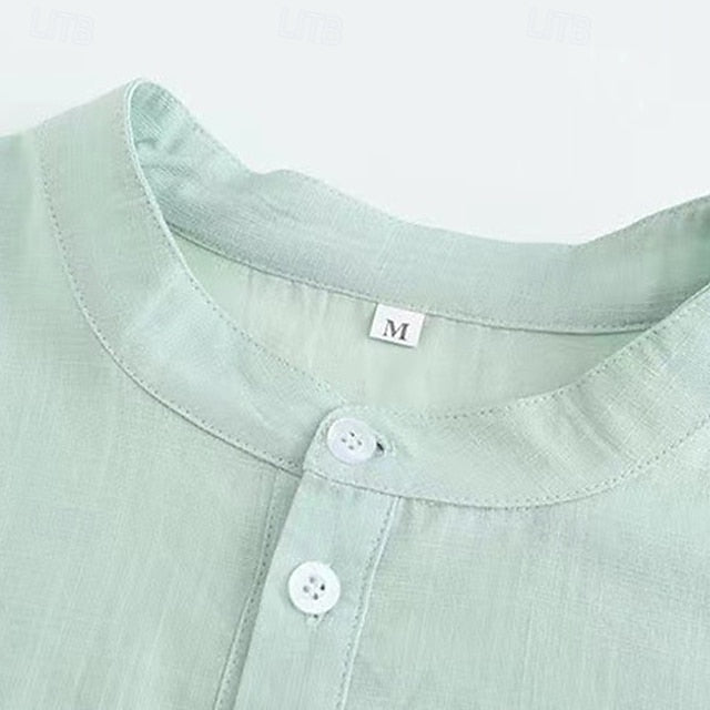 Shirt Beach Summer Casual Popover Men's