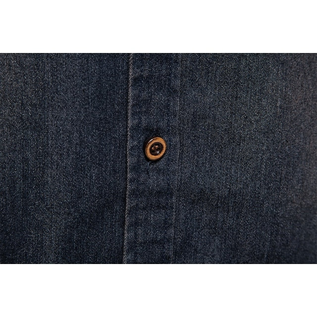Chambray Men's Shirt Calico Button Up