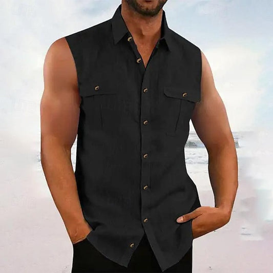 Men's Shirt Beach Summer Up Button Casual