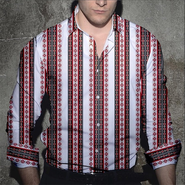 Summer Beach Shirt Button Men's Up Casual