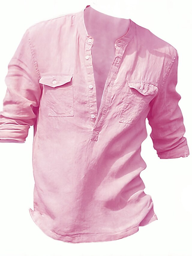 Men's White Cotton Shirt Chinese Linen