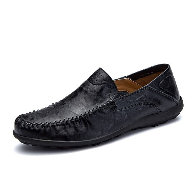 Moccasin Leather Men's Casual Driving – Slip-On Loafers
