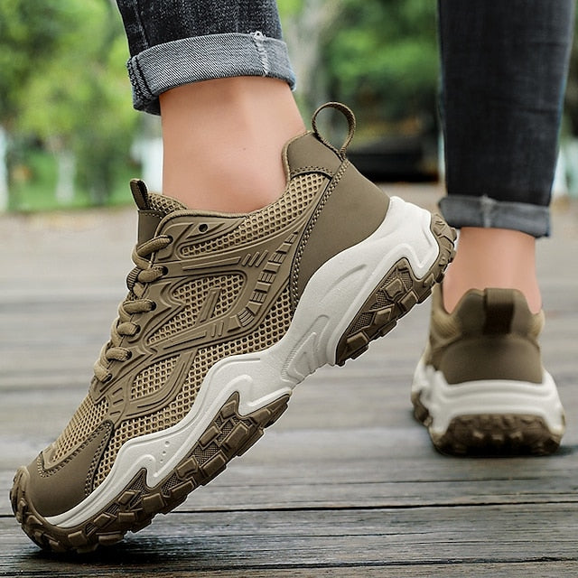 Green Olive Walking Sneakers Hiking - Men's Durable Outdoor