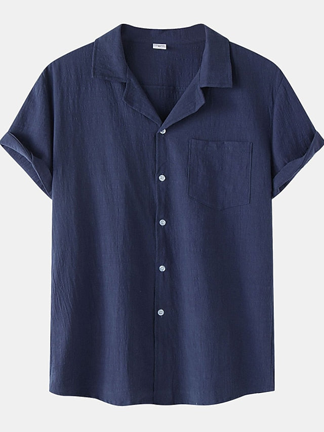 Men's White Summer Shirt Cotton Linen