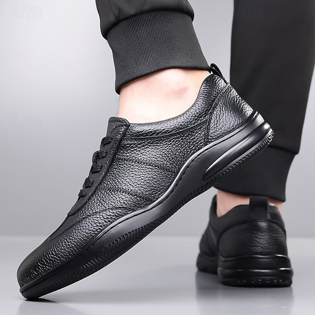 Men’s Sports Lightweight Sneakers Comfortable Leather –