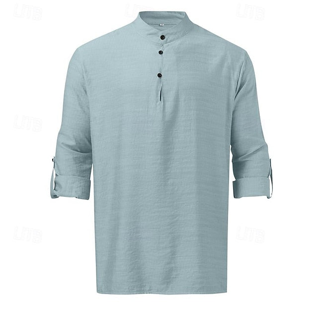 Linen Chinese Men's Shirt Collar Cotton