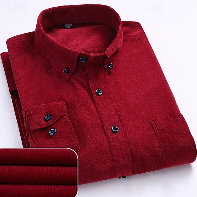 Burgundy Navy Yellow Men's Shirt Flannel Casual