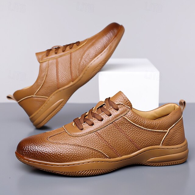Men’s Sports Lightweight Sneakers Comfortable Leather –