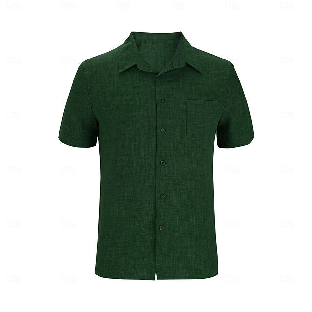 Up Beach Casual Button Summer Shirt Men's