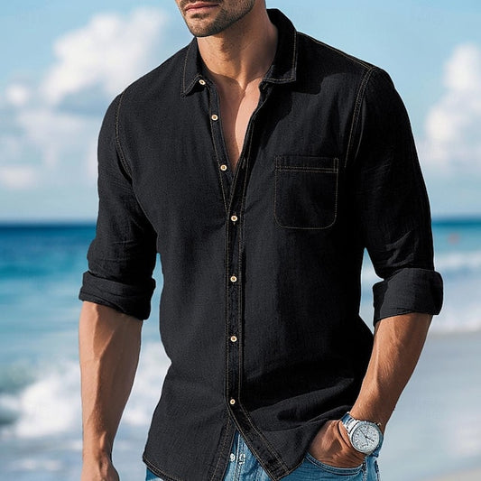 Up Shirt Calico Button Men's Chambray