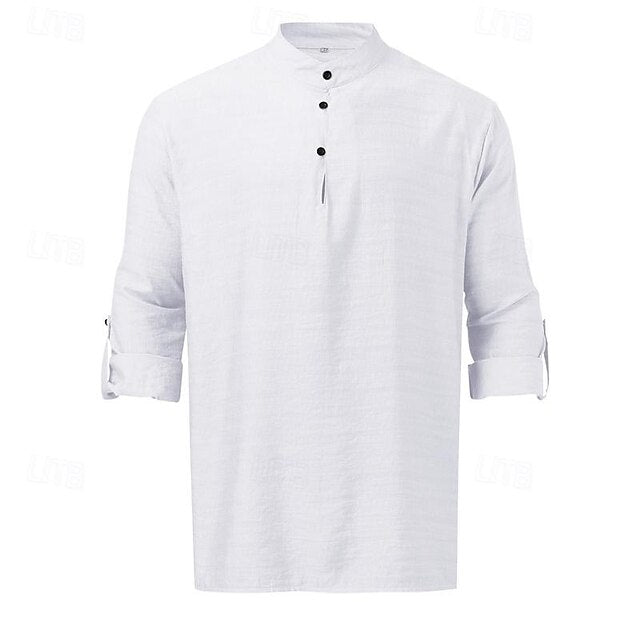 Linen Chinese Men's Shirt Collar Cotton