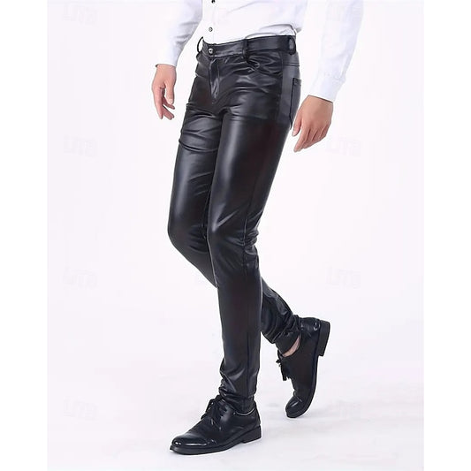 Comfort Pants Men's Trousers Casual Plain Lederhosen Pocket