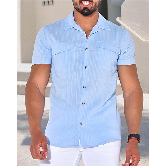 Summer Casual Beach Button Up Men's Shirt