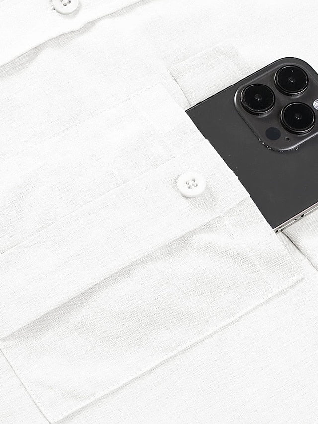 Shirt Button Up Casual Beach Men's Summer