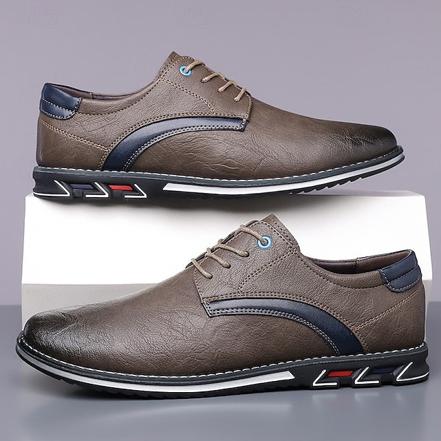 Shoes Everyday Men's Casual – Brown Lace-Up Comfortable