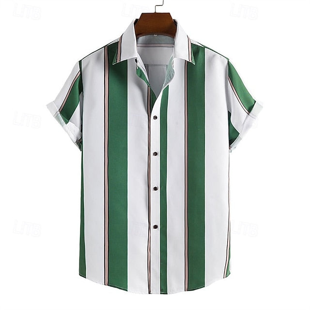 Shirt Men's Casual Beach Summer Up Button