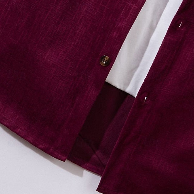 Beach Shirt Summer Casual Men's Corduroy