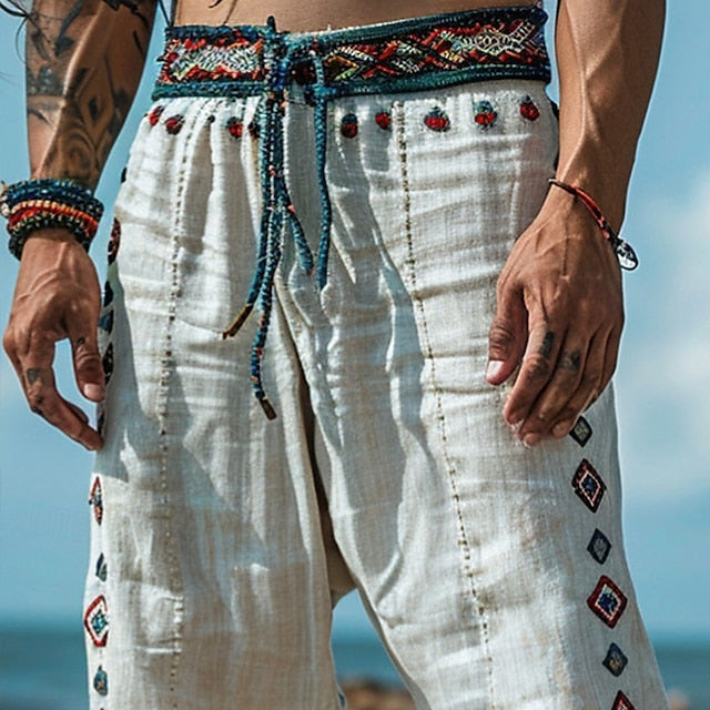 Men's Pants Trousers Beach Pants Summer Pants Linen