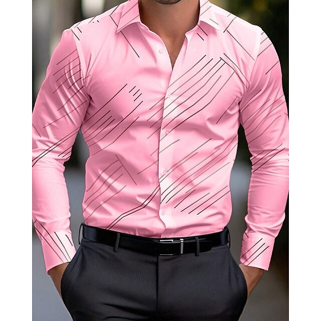 Light Beach Shirt Up Button Casual Men's