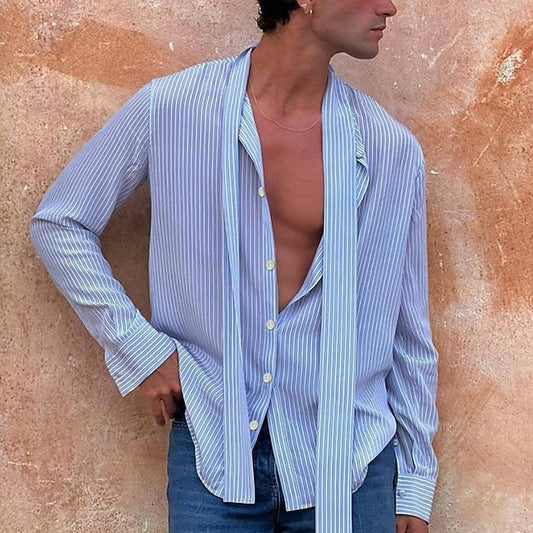 Men's Shirt Summer Button Casual Up Beach